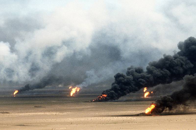 Puits de pétrole en feu (Irak)